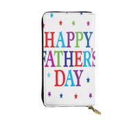 FEYUNYAN Leather Long Clutch Wallet for Women, Large Capacity ID Card Organizer with Zipper Pocket, Stars Happy Fathers Day Women Purse, Long Wallet Clutch for Ladies (Travel, Office, Everyday Use)