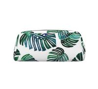 FEYUNYAN Leather Pencil Case Organizer, Premium PVC Cosmetic Bag 8x5.5x20.5cm, Banana Leaves Pencil Pouch, Waterproof Makeup Travel Pouch with Anti-Scratch Padding for School, Office, Travel