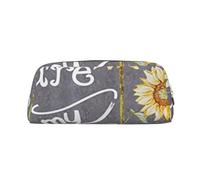 FEYUNYAN Leather Pencil Case Organizer, Premium Pvc Cosmetic Bag 8x5.5x20.5cm, Blackboard Bees Sunflowers Pencil Pouch Waterproof Makeup Travel Pouch With Anti-Scratch Padding For School Office Travel