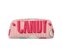 FEYUNYAN Leather Pencil Case Organizer, Premium PVC Cosmetic Bag 8x5.5x20.5cm, Cotton Candy Pencil Pouch, Waterproof Makeup Travel Pouch with Anti-Scratch Padding for School, Office, Travel