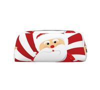 FEYUNYAN Leather Pencil Case Organizer, Premium PVC Cosmetic Bag 8x5.5x20.5cm, Cute Christmas Man Pencil Pouch, Waterproof Makeup Travel Pouch with Anti-Scratch Padding for School, Office, Travel