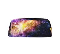 FEYUNYAN Leather Pencil Case Organizer, Premium PVC Cosmetic Bag 8x5.5x20.5cm, Galaxy in The Universe Pencil Pouch, Waterproof Makeup Travel Pouch with Anti-Scratch Padding for School, Office, Travel