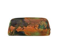 FEYUNYAN Leather Pencil Case Organizer, Premium PVC Cosmetic Bag 8x5.5x20.5cm, Happy-Halloween Pencil Pouch, Waterproof Makeup Travel Pouch with Anti-Scratch Padding for School, Office, Travel