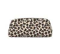 FEYUNYAN Leather Pencil Case Organizer, Premium PVC Cosmetic Bag 8x5.5x20.5cm, Leopard Print Pencil Pouch, Waterproof Makeup Travel Pouch with Anti-Scratch Padding for School, Office, Travel