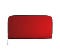 FEYUNYAN Leather Wallet for Women Men, Hand Wallet Id Card Organizer Clutch | Red Stripe, Long Cardholder Organizer With Zippered Coin Pocket, Large Capacity Card Bag For Cash, Checks, Phone, 20x10cm