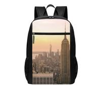 FEYUNYAN Lightweight Backpack for School Outdoor Travel, Empire State Building Polyester School Bag, Ergonomic Shoulder Straps, Water-Resistant Large Capacity Bookbag for College Travel Hiking