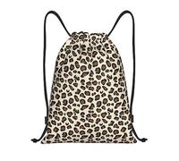 FEYUNYAN Lightweight Drawstring Gym Backpack, Leopard Print Drawstring Bags, Water-Resistant Sports Duffle Bag, Foldable Yoga Bag With Adjustable Straps For Fitness/Travel, 50x42 Cm