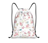 FEYUNYAN Lightweight Drawstring Gym Backpack, Wildflower Floral Drawstring Bags, Water-Resistant Sports Duffle Bag, Foldable Yoga Bag With Adjustable Straps For Fitness/Travel, 50x42 Cm