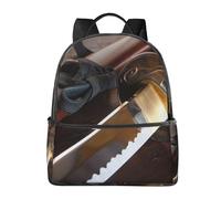 FEYUNYAN Lightweight Laptop Backpack For Work Travel, Japan Samurai Sword, Durable Casual Bookbag With Ergonomic Air Mesh Back, Spacious School Backpack For College, Business, Hiking & Weekend Trips