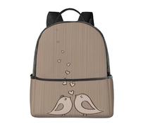 FEYUNYAN Lightweight Laptop Backpack For Work Travel, Love Birdie Stripe, Durable Casual Bookbag With Ergonomic Air Mesh Back, Spacious School Backpack For College, Business, Hiking & Weekend Trips