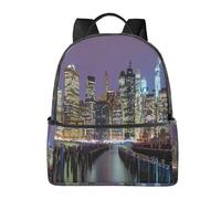 FEYUNYAN Lightweight Laptop Backpack For Work Travel, New York City, Durable Casual Bookbag With Ergonomic Air Mesh Back, Spacious School Backpack For College, Business, Hiking & Weekend Trips