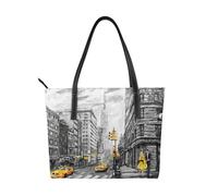 FEYUNYAN Luxury Waterproof Tote Bag for Women, Love from New York Handbag, Large Capacity PU Shoulder Bag, Lightweight Work Bag for Office, School, Travel & Party