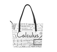 FEYUNYAN Luxury Waterproof Tote Bag for Women, Math Geometry G alculus Handbag, Large Capacity PU Shoulder Bag, Lightweight Work Bag for Office, School, Travel & Party