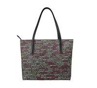 FEYUNYAN Luxury Waterproof Tote Bag for Women, Programmer Programming Code Handbag, Large Capacity PU Shoulder Bag, Lightweight Work Bag for Office, School, Travel & Party