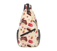 FEYUNYAN Men'S Casual Chest Sling Bag, Fruit Cakes, Lightweight Durable Crossbody Bag For Travel, Work, Everyday Carry, Chest Pack, Large Capacity Crossbody Sling Pack For Men, With Adjustable Strap