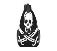 FEYUNYAN Men'S Casual Chest Sling Bag, Pirate Flag, Lightweight Durable Crossbody Bag For Travel, Work, Everyday Carry, Chest Pack, Large Capacity Crossbody Sling Pack For Men, With Adjustable Strap
