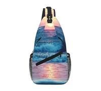 FEYUNYAN Men'S Chest Bag, Beach Sun Cloud, Lightweight Durable Sling Backpack For Daily Commute, Travel, Work & School, Crossbody Messenger Bag, Adjustable Strap Unisex Chest Pack For Gym, Hiking