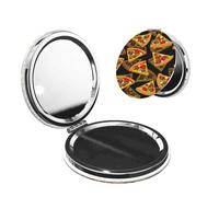 FEYUNYAN Portable Pocket Makeup Mirrors For Purse, Pizza 3d, Compact Travel Mirror For Women, Girls, Folding Small Vanity Mirrors, Dual-Sided Magnifying Cosmetic Mirror For Handbag, Round Shape