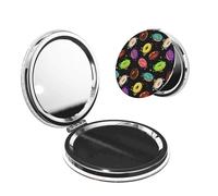 FEYUNYAN Portable Pocket Makeup Mirrors For Purse, Ring Bread Jam, Compact Travel Mirror For Women, Girls, Folding Small Vanity Mirrors, Dual-Sided Magnifying Cosmetic Mirror For Handbag, Round Shape