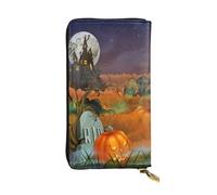 FEYUNYAN Premium Leather Long Clutch Wallet for Women, Large Capacity ID Card Organizer with Zipper Pocket, Happy-Halloween Women Purse, Long Wallet Clutch for Ladies (Travel, Office, Everyday Use)