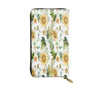 FEYUNYAN Premium Leather Long Clutch Wallet for Women, Large Capacity ID Card Organizer with Zipper Pocket, Sunflower Corn Women Purse, Long Wallet Clutch for Ladies (Travel, Office, Everyday Use)