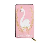 FEYUNYAN Premium Leather Long Clutch Wallet for Women, Large Capacity ID Card Organizer with Zipper Pocket, Cute Swan Women Purse, Long Wallet Clutch for Ladies (Travel, Office, Everyday Use)