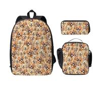 FEYUNYAN School Backpack for Girls and Boys, Labrador Retriever Dogs Print School Bag Set of 3, 15 Inch Laptop Backpack, Insulated Lunch Bag, Pencil Case, Middle Schoolbag for Teen Youth Students