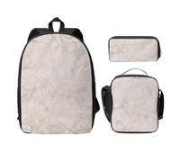FEYUNYAN School Backpack for Girls and Boys, Rose Gold Marble Print School Bag Set of 3, 15 Inch Laptop Backpack, Insulated Lunch Bag, Pencil Case, Middle Schoolbag for Teen Youth Students