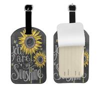 FEYUNYAN Scratch-Resistant Leather Luggage Tags for Suitcases, You are My Sunflower, Personalized Travel Id Bag Tags for Backpacks, Bags with Privacy Cover, Ideal Travel Accessories for Men & Women