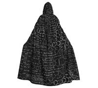 FEYUNYAN Spooky Halloween Cloak For Adults, Abstract Science Chemistry Hooded cape, Gothic Witch Vampire Cape Hooded Robe, Adjustable Drawstring Costume Cloak For Halloween Party Cosplay
