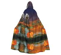 FEYUNYAN Spooky Halloween Cloak For Adults, Happy-Halloween Hooded cape, Gothic Witch Vampire Cape Hooded Robe, Adjustable Drawstring Costume Cloak For Party Cosplay