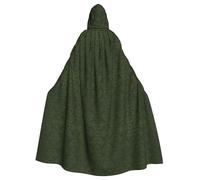 FEYUNYAN Spooky Halloween Cloak For Adults, Hunter Green Floral Petals Hooded cape, Gothic Witch Vampire Cape Hooded Robe, Adjustable Drawstring Costume Cloak For Halloween Party Cosplay