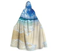 FEYUNYAN Spooky Halloween Cloak For Adults, Serene Coastal Hooded cape, Gothic Witch Vampire Cape Hooded Robe, Adjustable Drawstring Costume Cloak For Halloween Party Cosplay