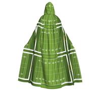 FEYUNYAN Spooky Halloween Cloak For Adults, Sports Field In Green Hooded cape, Gothic Witch Vampire Cape Hooded Robe, Adjustable Drawstring Costume Cloak For Halloween Party Cosplay