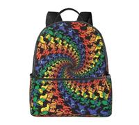 FEYUNYAN Stylish Lightweight Backpack for Women & Men, Bear Dancing Tie Dye School Bag, Water-Resistant Polyester Daypack with Padded Laptop Sleeve, Unisex Laptop Bag for Travel College Hiking