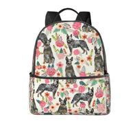 FEYUNYAN Stylish Lightweight Backpack for Women & Men, Cattle Dog Florals School Bag, Water-Resistant Polyester Daypack with Padded Laptop Sleeve, Unisex Laptop Bag for Travel College Hiking