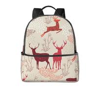FEYUNYAN Stylish Lightweight Backpack for Women & Men, Christmas elk School Bag, Water-Resistant Polyester Daypack with Padded Laptop Sleeve, Unisex Laptop Bag for Travel College Hiking