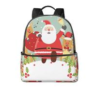 FEYUNYAN Stylish Lightweight Backpack for Women & Men, Christmas Santa Claus School Bag, Water-Resistant Polyester Daypack with Padded Laptop Sleeve, Unisex Laptop Bag for Travel College Hiking