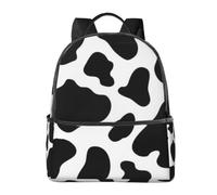 FEYUNYAN Stylish Lightweight Backpack for Women & Men, Cow spot School Bag, Water-Resistant Polyester Daypack with Padded Laptop Sleeve, Unisex Laptop Bag for Travel College Hiking
