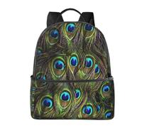 FEYUNYAN Stylish Lightweight Backpack for Women & Men, Fresh peacock School Bag, Water-Resistant Polyester Daypack with Padded Laptop Sleeve, Unisex Laptop Bag for Travel College Hiking