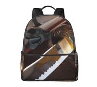 FEYUNYAN Stylish Lightweight Backpack for Women & Men, Japan Samurai Sword School Bag, Water-Resistant Polyester Daypack with Padded Laptop Sleeve, Unisex Laptop Bag for Travel College Hiking