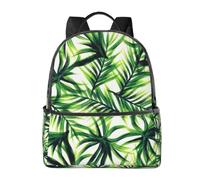 FEYUNYAN Stylish Lightweight Backpack for Women & Men, Palm Tree Green Leaves School Bag, Water-Resistant Polyester Daypack with Padded Laptop Sleeve, Unisex Laptop Bag for Travel College Hiking