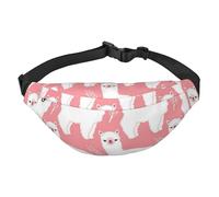 FEYUNYAN Ultra-Light Waterproof Waist Pack for Hiking Travel Running, Alpaca Llama Fanny Pack with 3 Zipper Pockets, Durable Hands-Free Belt Bag with Adjustable Strap
