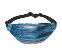 FEYUNYAN Ultra-Light Waterproof Waist Pack for Hiking Travel Running, Beach Sun Cloud Fanny Pack with 3 Zipper Pockets, Durable Hands-Free Belt Bag with Adjustable Strap