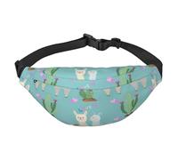 FEYUNYAN Ultra-Light Waterproof Waist Pack for Hiking Travel Running, Cute Alpaca Pink Heart Fanny Pack with 3 Zipper Pockets, Durable Hands-Free Belt Bag with Adjustable Strap