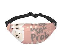 FEYUNYAN Ultra-Light Waterproof Waist Pack for Hiking Travel Running, Cute Llama Fanny Pack with 3 Zipper Pockets, Durable Hands-Free Belt Bag with Adjustable Strap