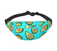 FEYUNYAN Ultra-Light Waterproof Waist Pack for Hiking Travel Running, Fresh Tropical Fruit Avocado Fanny Pack with 3 Zipper Pockets, Durable Hands-Free Belt Bag with Adjustable Strap