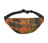 FEYUNYAN Ultra-Light Waterproof Waist Pack for Hiking Travel Running, Happy-Halloween Fanny Pack with 3 Zipper Pockets, Durable Hands-Free Belt Bag with Adjustable Strap