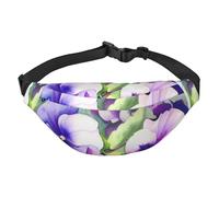 FEYUNYAN Ultra-Light Waterproof Waist Pack for Hiking Travel Running, Pansy Perfection Fanny Pack with 3 Zipper Pockets, Durable Hands-Free Belt Bag with Adjustable Strap