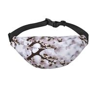 FEYUNYAN Ultra-Light Waterproof Waist Pack for Hiking Travel Running, Peach Blossom Fanny Pack with 3 Zipper Pockets, Durable Hands-Free Belt Bag with Adjustable Strap